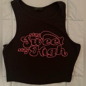 Aesthetic Cropped black tank top